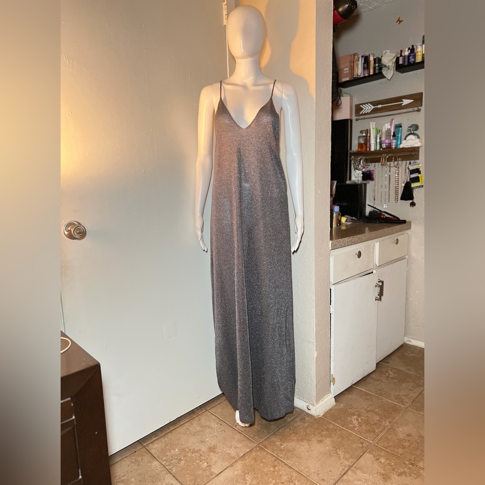 Long dress knitted metallic thread limited edition